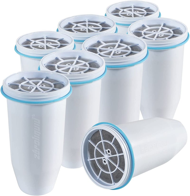 Water Filter Cartridges Replacement Compatible with Zero Water Filter Jug ZR017 ZP010 Remove 999 Lead Chlorine Fluoride Heavy Metals PFOAPFOS BPA Free TUV Certified 6Stage 8 Pack