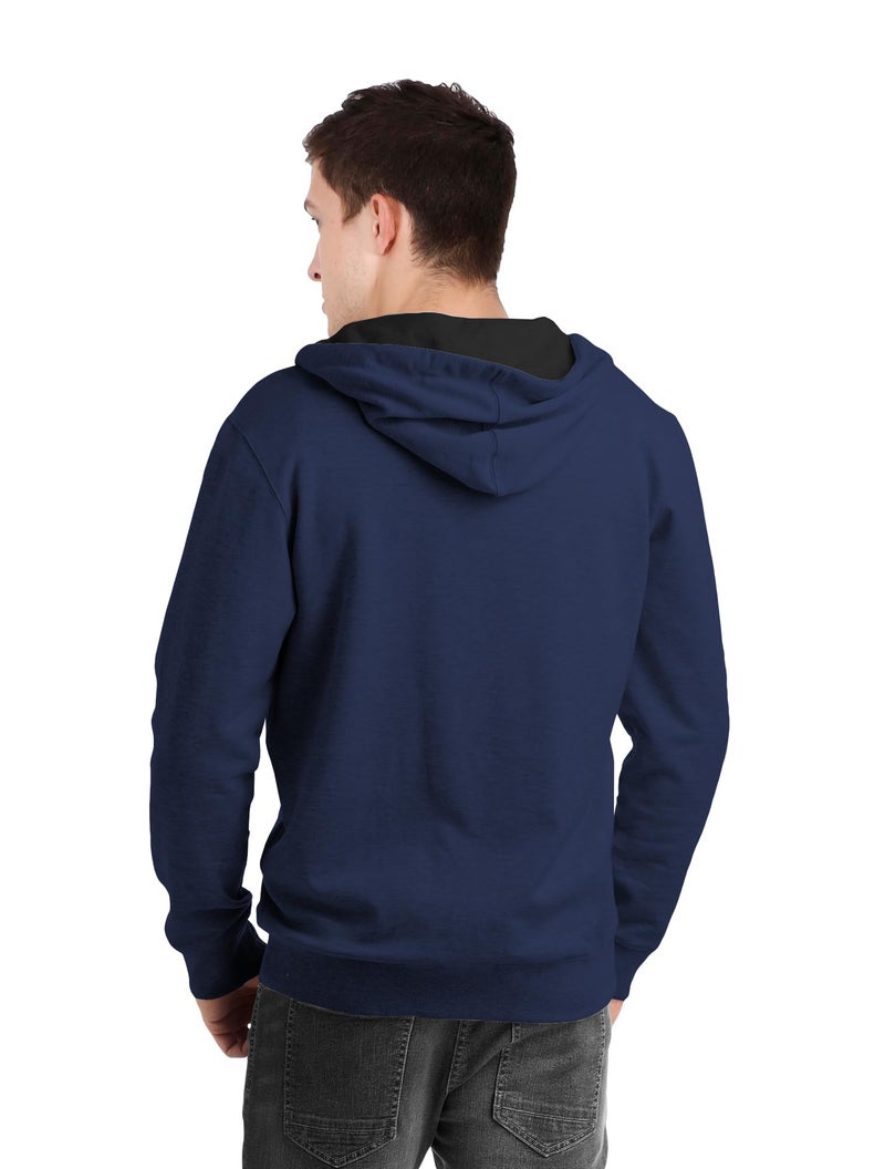 fanideaz Men's Cotton Hooded Regular Sweatshirt With Zip_Navyblue_S - Image 2