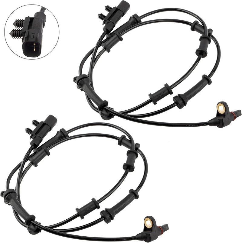 Boxi 2Pcs Front Left & Right ABS Wheel Speed Sensor Fit 2008-2017 for Jeep Wrangler 3.6L 3.8L / 2018 Wrangler JK Replace # 68003281AA 68003281AC ALS1918 695-900 - Image 2