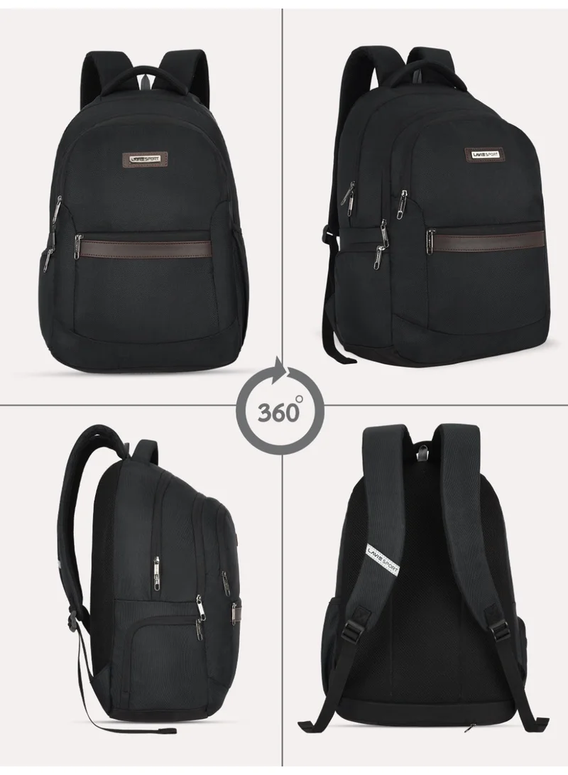 لافي حقيبة ظهر رياضية للابتوب  لتر مع غطاء مطر للرجال والنساء أسود
