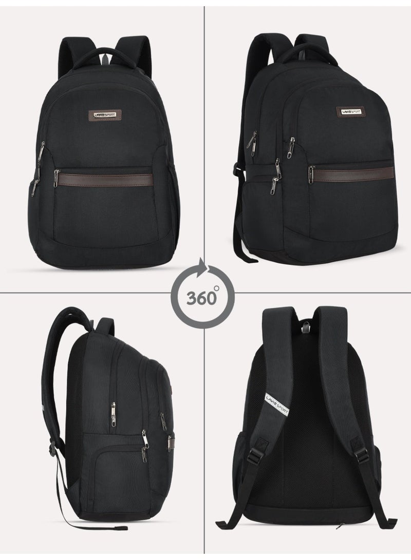 Lavie Sport Alliance Pro 37L Laptop Backpack with Raincover For Men & Women (Black) - Image 2