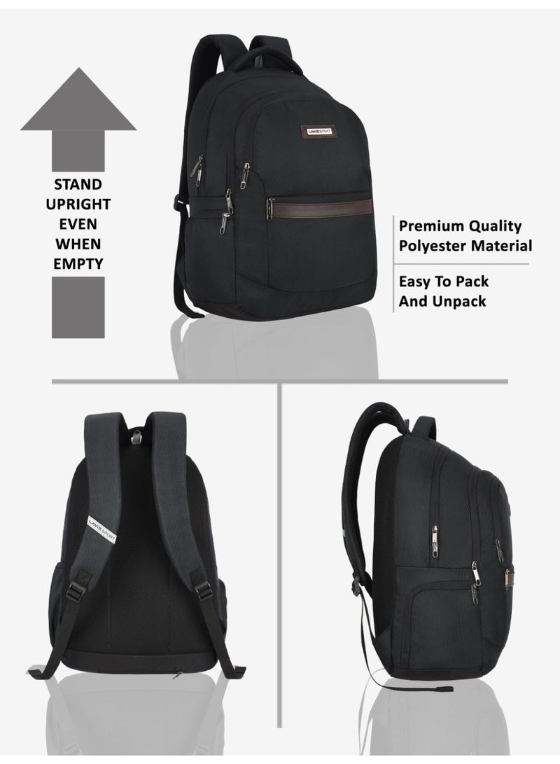 Lavie Sport Alliance Pro 37L Laptop Backpack with Raincover For Men & Women (Black) - Image 5