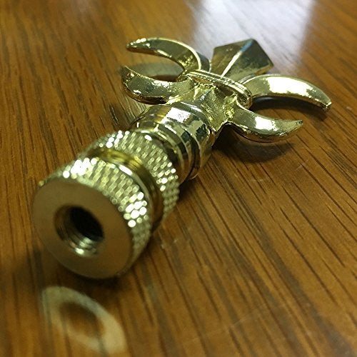 Royal Designs Inc Royal Designs Fleur De Lis 3.25" Lamp Finial for Lamp Shade, Polished Brass - Set of 2 - Image 2