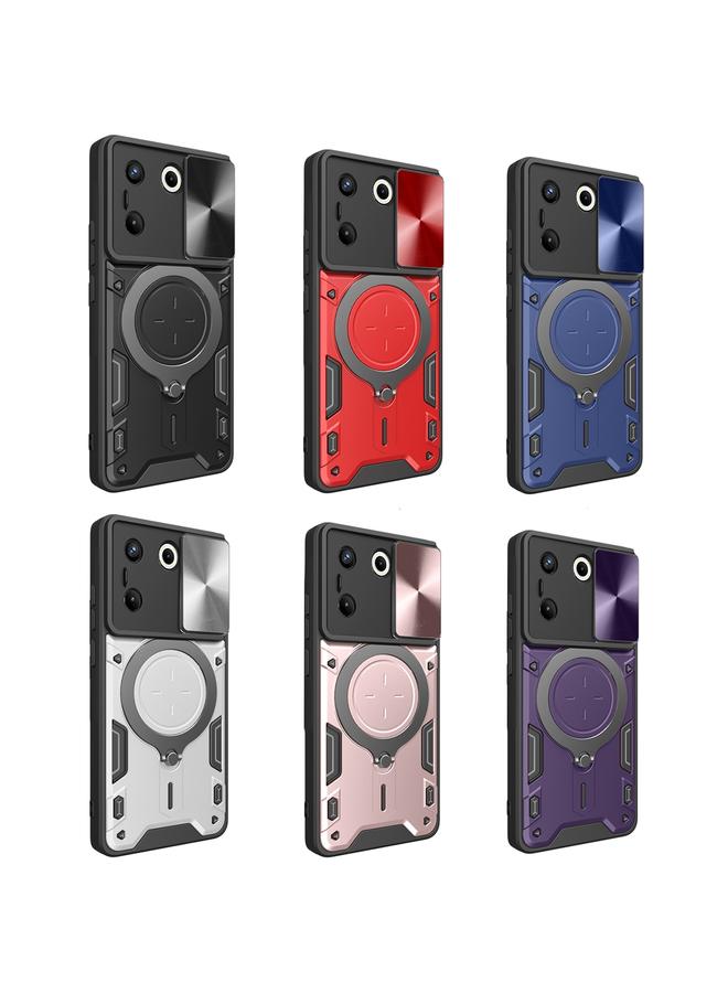 إيروريكس جراب لهاتف Tecno Camon 20 Pro 5G CD Texture Sliding Camshield حامل مغناطيسي - Image 2