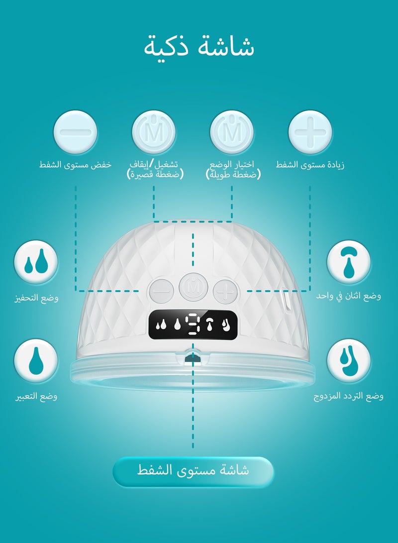 Paruu مضخة ثدي قابلة للارتداء P10 بدون استخدام اليدين، 338mmHg شفط قوي، ضوضاء منخفضة، 4 أوضاع و 9 مستويات - Image 3