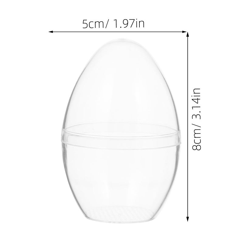 Fillable Clear Plastic Easter Eggs 8X5X5CM Flat Bottom for Candy and Decorations - Image 3
