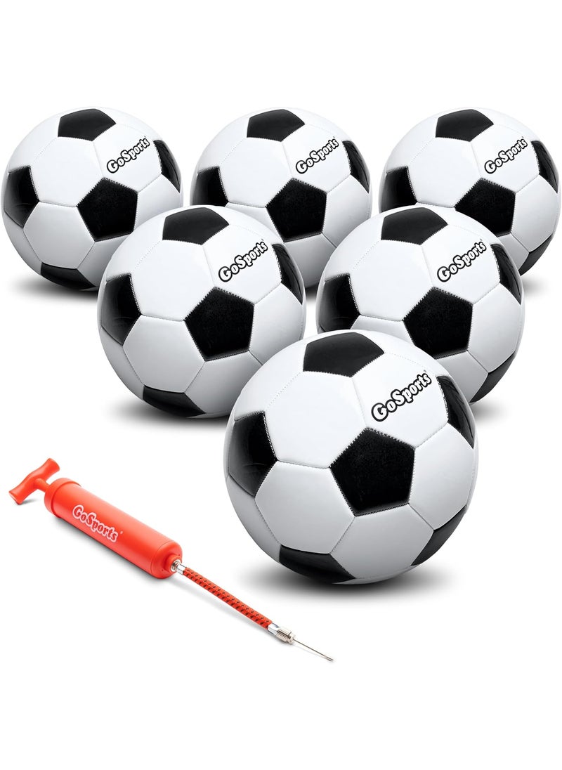GoSports GoSports Classic Black and White Soccer Balls  Single or 6 Pack  Sizes 3 4 5 with Ball Pump  - Image 1