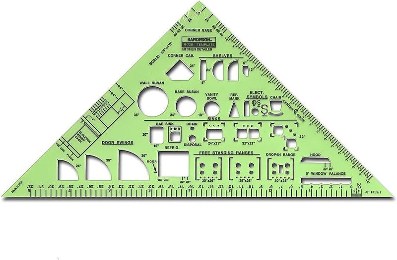 Kitchen Detailer Template with 1/4 Inch Scale, 1 Each (R720)