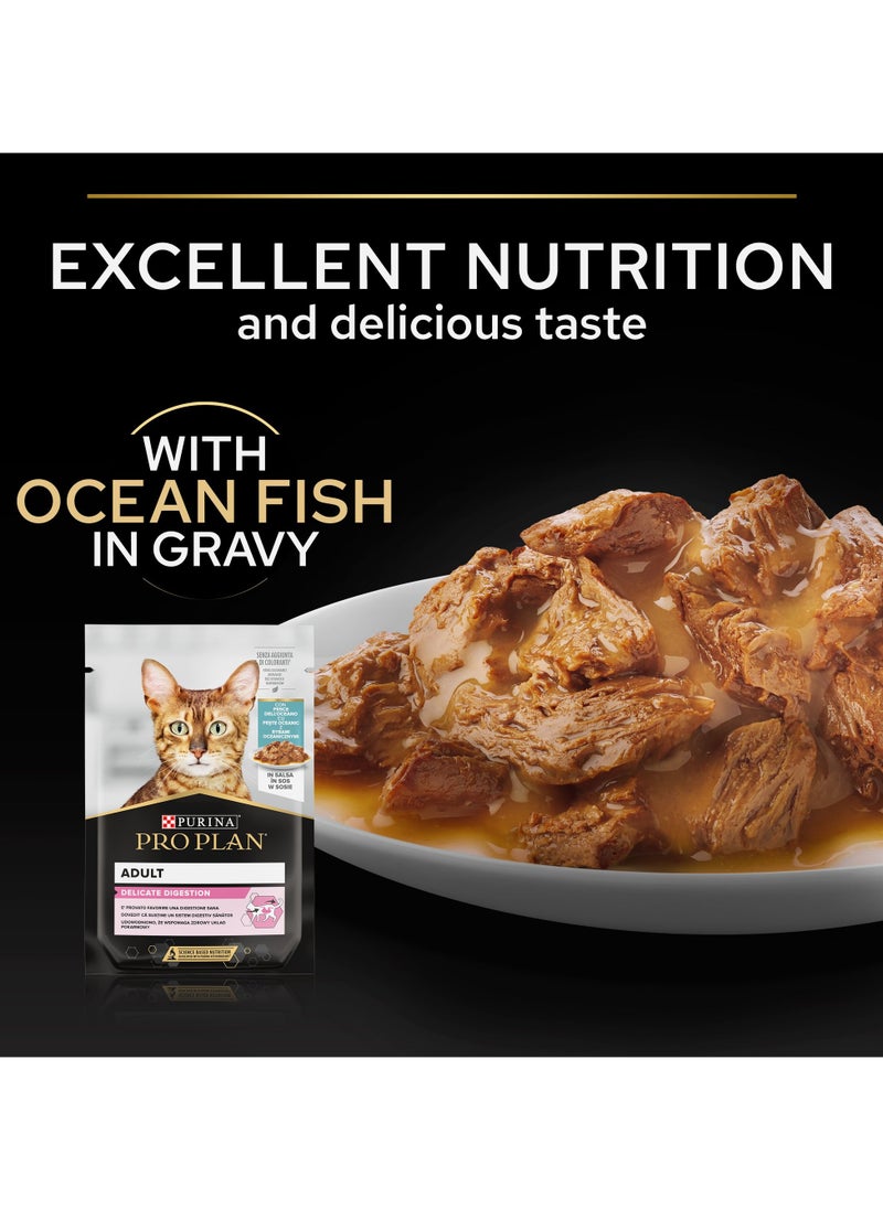 Purina Pro Plan - Delicate Wet Cat Food Oceanfish in Gravy 10 x 85g - Image 1