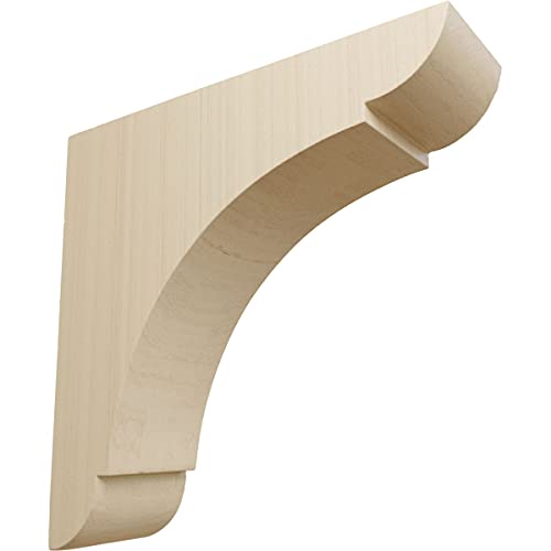 Ekena Millwork BKTW01X06X06OLRW-CASE-4 Small Olympic Wood Wood Brackets, 1 3/4"W x 6"D x 6"H (4-Pack), Rubberwood - Image 1