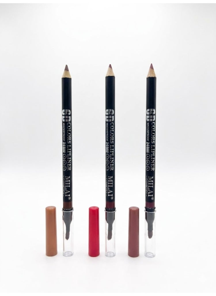 Milai Cosmetic 6D COLORS LIPLINER WATERPROOF 2 IN 1 - 24H shade 3-9-11 - 0.7g - Image 1