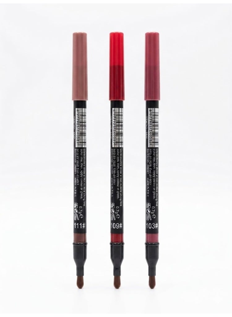 Milai Cosmetic 6D COLORS LIPLINER WATERPROOF 2 IN 1 - 24H shade 3-9-11 - 0.7g - Image 2