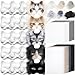 Seenelling 60 Pcs DIY Therian Mask Kit Blank Cat Mask with Felt Fabric Sheet Plush Faux Fur Eye Mesh for Therian Gear Stuff Grey - Image 3
