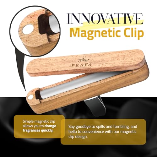 Perfa Premium Wooden Car Air Freshener Vent Clip | Box of 7 Scents Long Lasting Car Air Freshener with Magnetic Clip | Infused with Essential Oils | 60 Days' Worth of Car Scents by Perfa - Image 4