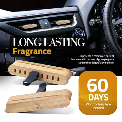 Perfa Premium Wooden Car Air Freshener Vent Clip | Box of 7 Scents Long Lasting Car Air Freshener with Magnetic Clip | Infused with Essential Oils | 60 Days' Worth of Car Scents by Perfa - Image 3