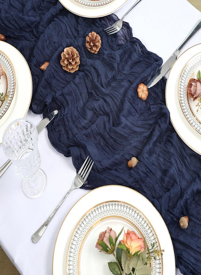 Heneger 8 Pack Navy Blue Cheesecloth Table Runner 10Ft Gauze Cheese Cloth Table Runner 120 Inch Boho Sheer Rustic Fabric for Holiday Decor Bridal Baby Shower Wedding Home Decoration - Image 4