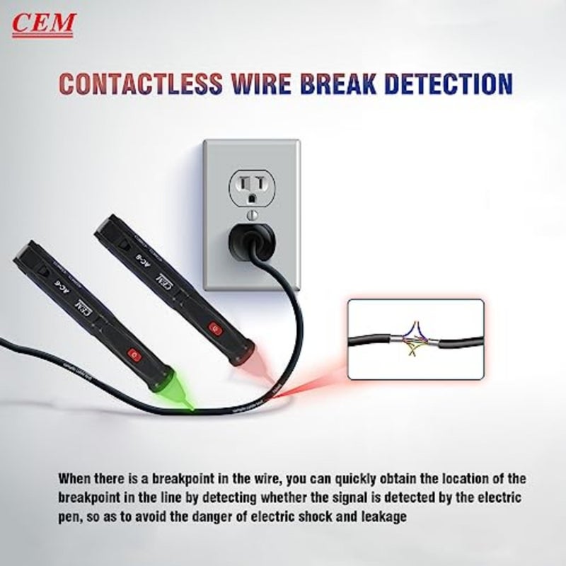 Non-Contact Voltage Testers Pen 50V-1000V Voltage Detector Portable Electrical Tester with Switchable audible and silent mode for Sockets Wires, Switches Lighting Fixtures, Circuit Breakers - Image 3