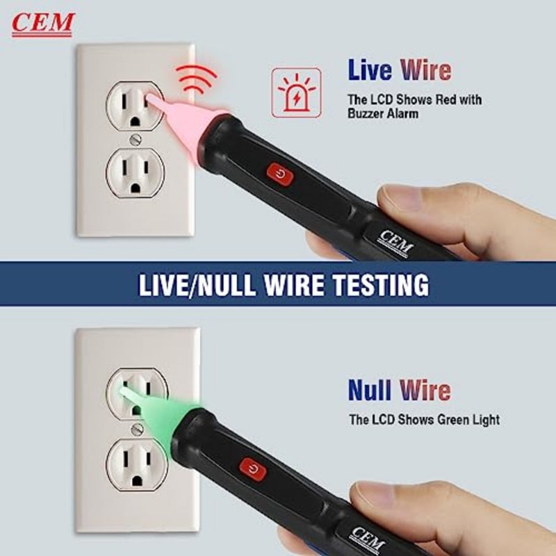 Non-Contact Voltage Testers Pen 50V-1000V Voltage Detector Portable Electrical Tester with Switchable audible and silent mode for Sockets Wires, Switches Lighting Fixtures, Circuit Breakers - Image 4