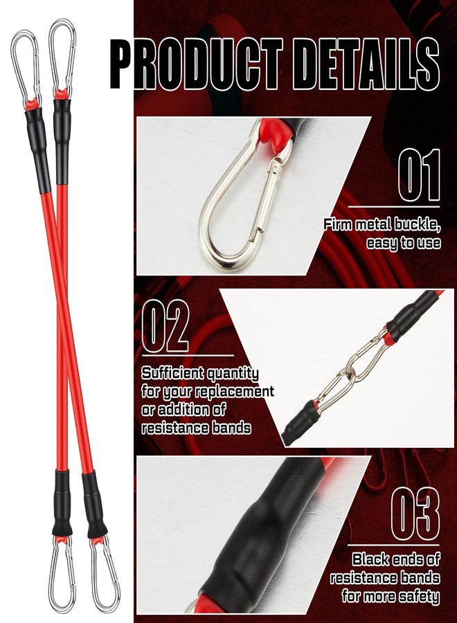 Liliful 8 pcs Resistance Bands for Working Out Additional Exercise Bands for Replacement Workout Equipment Elastic Stretch Legs Ankle Straps for Men Women Strength Training Fitness Gym Home, Red - Image 4