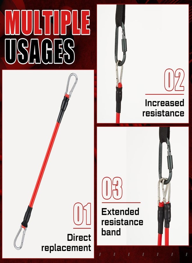 Liliful 8 pcs Resistance Bands for Working Out Additional Exercise Bands for Replacement Workout Equipment Elastic Stretch Legs Ankle Straps for Men Women Strength Training Fitness Gym Home, Red - Image 5