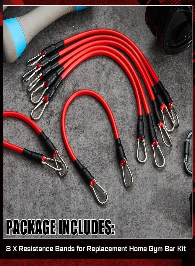 Liliful 8 pcs Resistance Bands for Working Out Additional Exercise Bands for Replacement Workout Equipment Elastic Stretch Legs Ankle Straps for Men Women Strength Training Fitness Gym Home, Red - Image 3