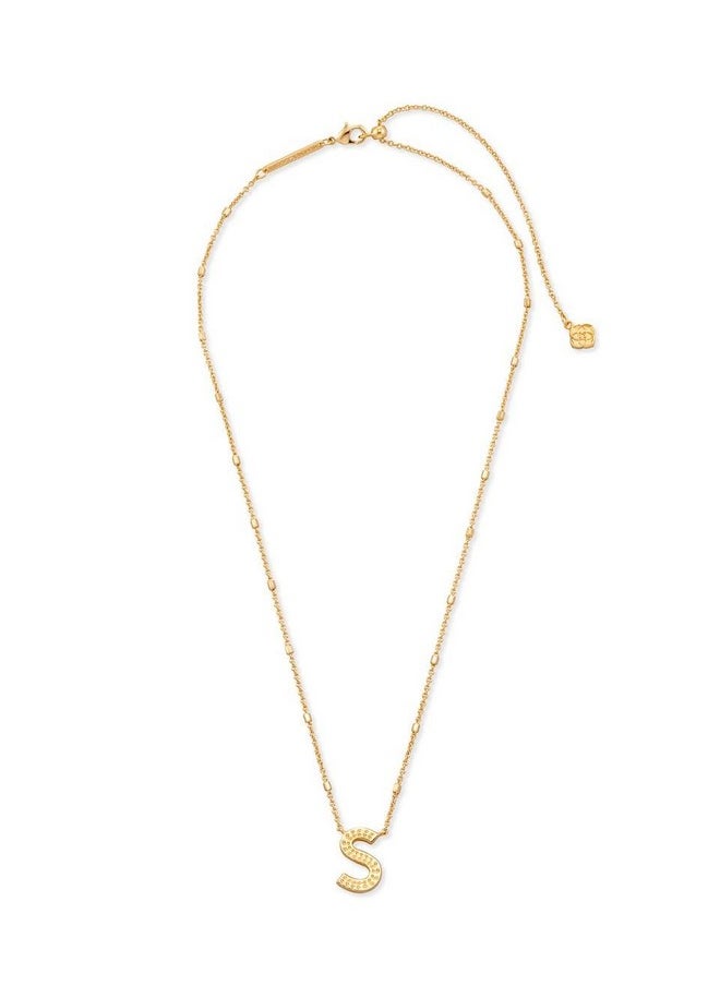 Kendra Scott Kendra Scott Letter S Pendant Necklace for Women, Fashion Jewelry, 14k Gold-Plated Brass, Gold Metal, Letter S  - Image 2