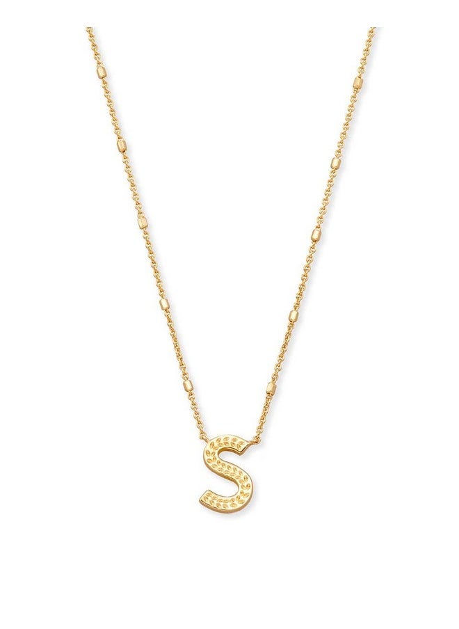 Kendra Scott Kendra Scott Letter S Pendant Necklace for Women, Fashion Jewelry, 14k Gold-Plated Brass, Gold Metal, Letter S  - Image 1