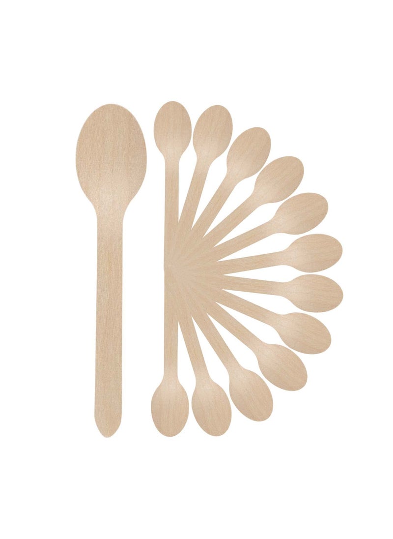HOUSE HATCH HOUSE HATCH Disposable Wooden Spoon Biodegradable Compostable and NaturalSuitable for Lunch Dinner Snacks 16 cms64 Inch LengthPack of 100pcs  - Image 1