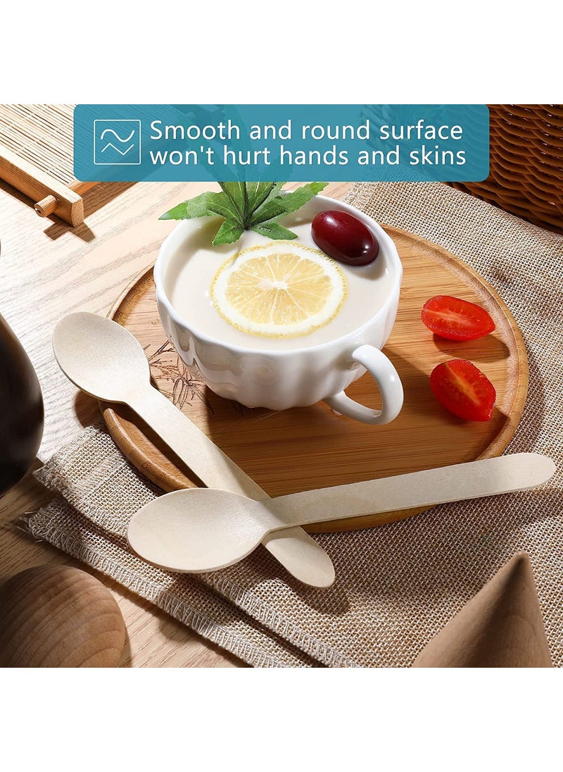 HOUSE HATCH HOUSE HATCH Disposable Wooden Spoon Biodegradable Compostable and NaturalSuitable for Lunch Dinner Snacks 16 cms64 Inch LengthPack of 100pcs  - Image 4