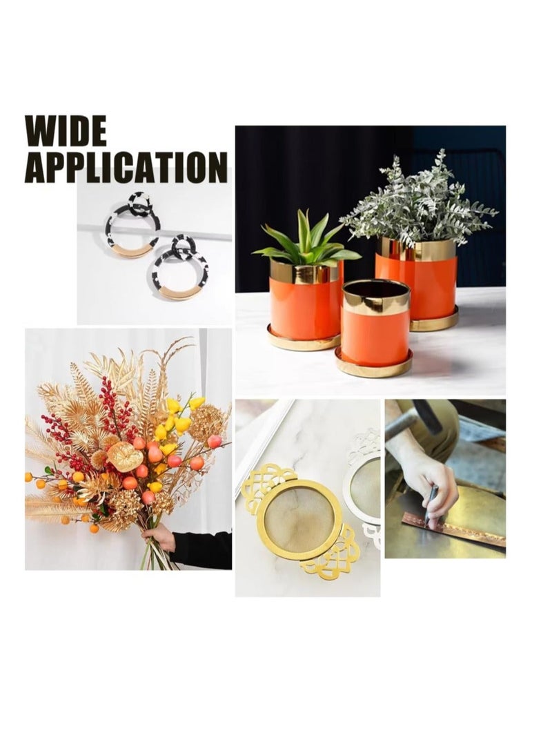 Gold Brass Sheet Roll, Metal Foil Plate 0.1mm Brass Metal Thin Sheet for DIY Cutting Crafts Making 500x200x0.1mm - Image 2