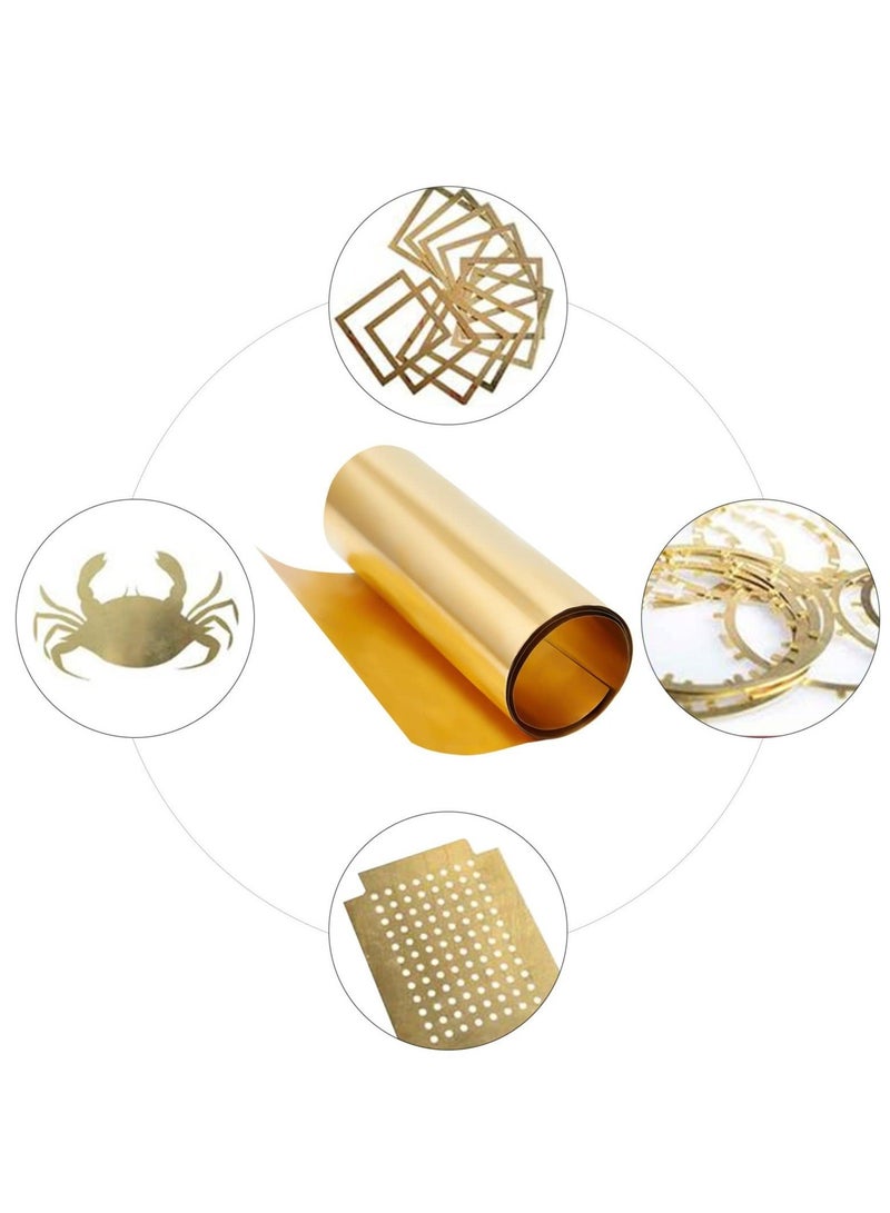 Gold Brass Sheet Roll, Metal Foil Plate 0.1mm Brass Metal Thin Sheet for DIY Cutting Crafts Making 500x200x0.1mm - Image 3