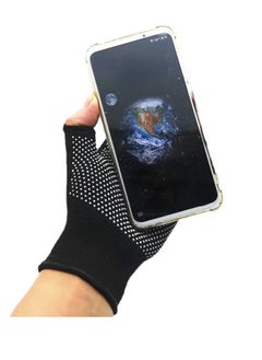 PAMEER Fingerless Gloves, Half Finger Non-slip Breathable Work Gloves, Mens Mittens Gloves, Outdoor Fishing Exercise Driving Cycling Workout Yoga Gloves Fingerless Gloves for Women Men.  - Image 4