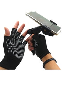 PAMEER Fingerless Gloves, Half Finger Non-slip Breathable Work Gloves, Mens Mittens Gloves, Outdoor Fishing Exercise Driving Cycling Workout Yoga Gloves Fingerless Gloves for Women Men.  - Image 5