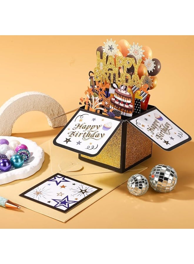 3D Black Gold Pop Up Birthday Card – Someone You Care About – "HAPPY BIRTHDAY"-Personalized Greeting Card with Envelope, Unique Keepsake Gift for Family, Friends, Lovers, Teachers - Image 3