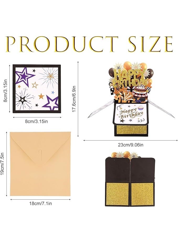 3D Black Gold Pop Up Birthday Card – Someone You Care About – "HAPPY BIRTHDAY"-Personalized Greeting Card with Envelope, Unique Keepsake Gift for Family, Friends, Lovers, Teachers - Image 5