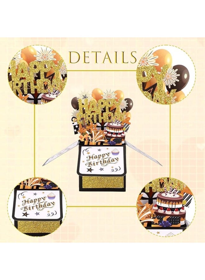 3D Black Gold Pop Up Birthday Card – Someone You Care About – "HAPPY BIRTHDAY"-Personalized Greeting Card with Envelope, Unique Keepsake Gift for Family, Friends, Lovers, Teachers - Image 4