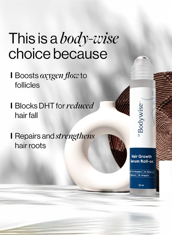 Be Bodywise 3% Rosemary Hair Growth Serum (Roll On) | 3% Redensyl, 2% Aminexil & 2% Anagain | Thicker & Stronger Hair | Prevents Hair Fall & Stimulates Follicles | 50ml - Image 5