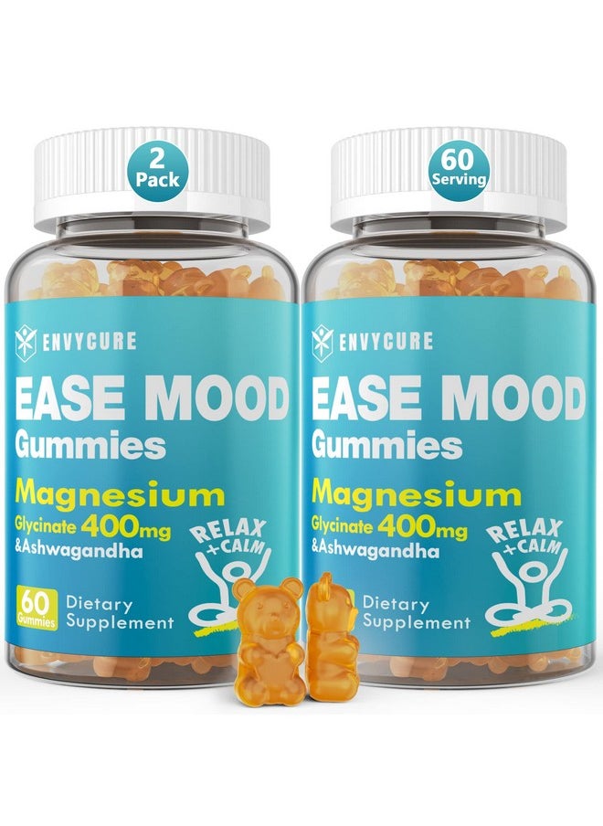 EnvyCure - Magnesium Glycinate Gummies 400Mg With Ashwagandha B1 B3 Rhodiola Rosea & Saffron For Support Rest Mood & Energy Calm Magnesium Gummies For Adults Chewable Magnesium Supplement 120 Count - Image 1