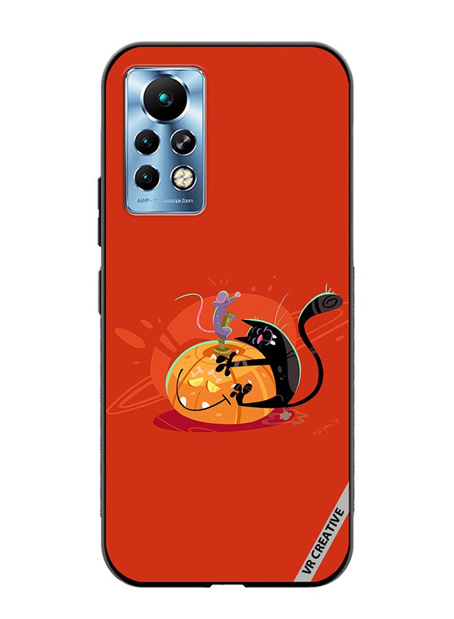 VR CREATIVE Protective Case Cover For Infinix Note 11 Pro Halloween Cat Design Multicolour - Image 1