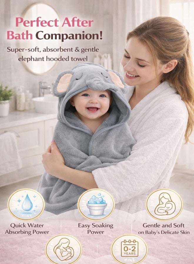 First Kick Ultra Soft Hooded Baby Bath Towel, Premium Absorbent Quick Dry Newborn Towel, Gentle on Skin, Infant Bath Towel for 0–2 Years, Baby Boys & Girls, Large Size - Image 2