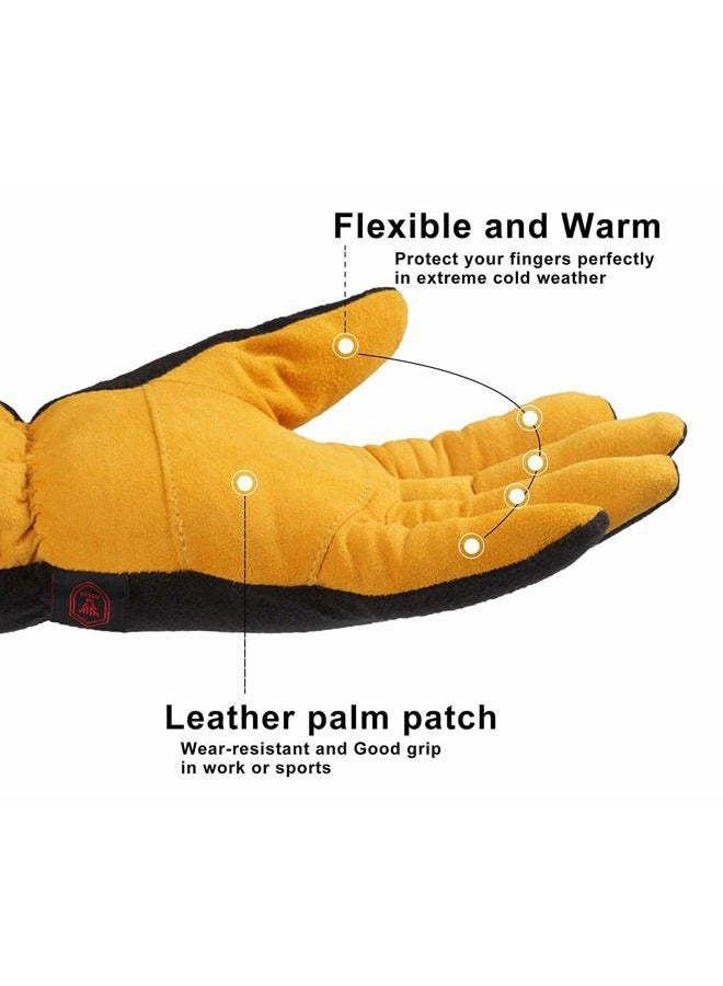SKYDEER Men's Winter Gloves with Soft Deerskin Suede for Cold Weather (SD5168T/2XL, Warm 3M Thinsulate Insulation) - Image 4