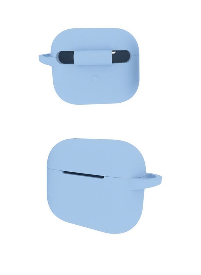 AirPods 3 with keychain protective shell, full body protection, shockproof and lovely soft silicone compatible AirPods third-generation protective shell, blue. - Image 2