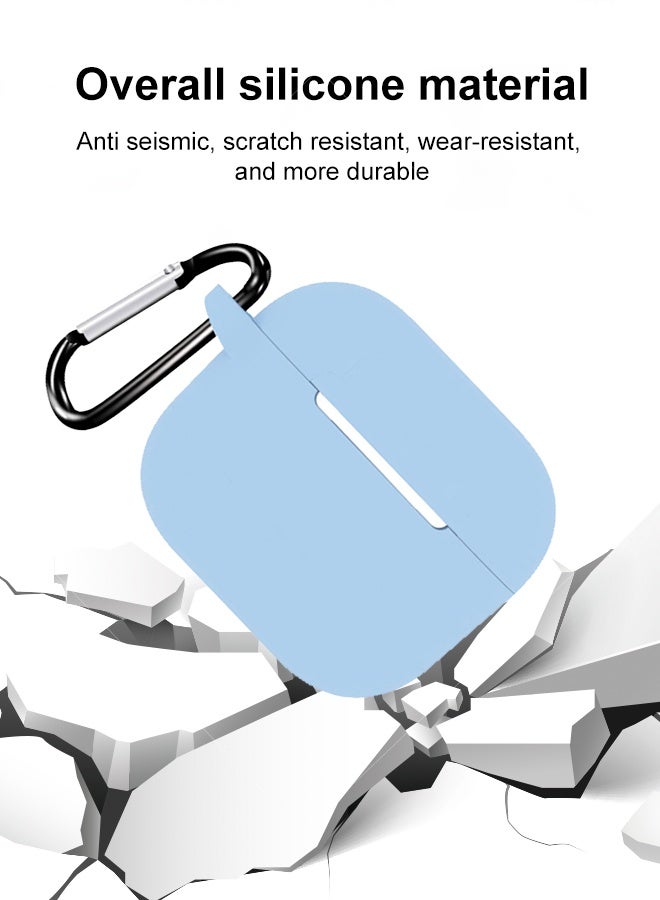 AirPods 3 with keychain protective shell, full body protection, shockproof and lovely soft silicone compatible AirPods third-generation protective shell, blue. - Image 5