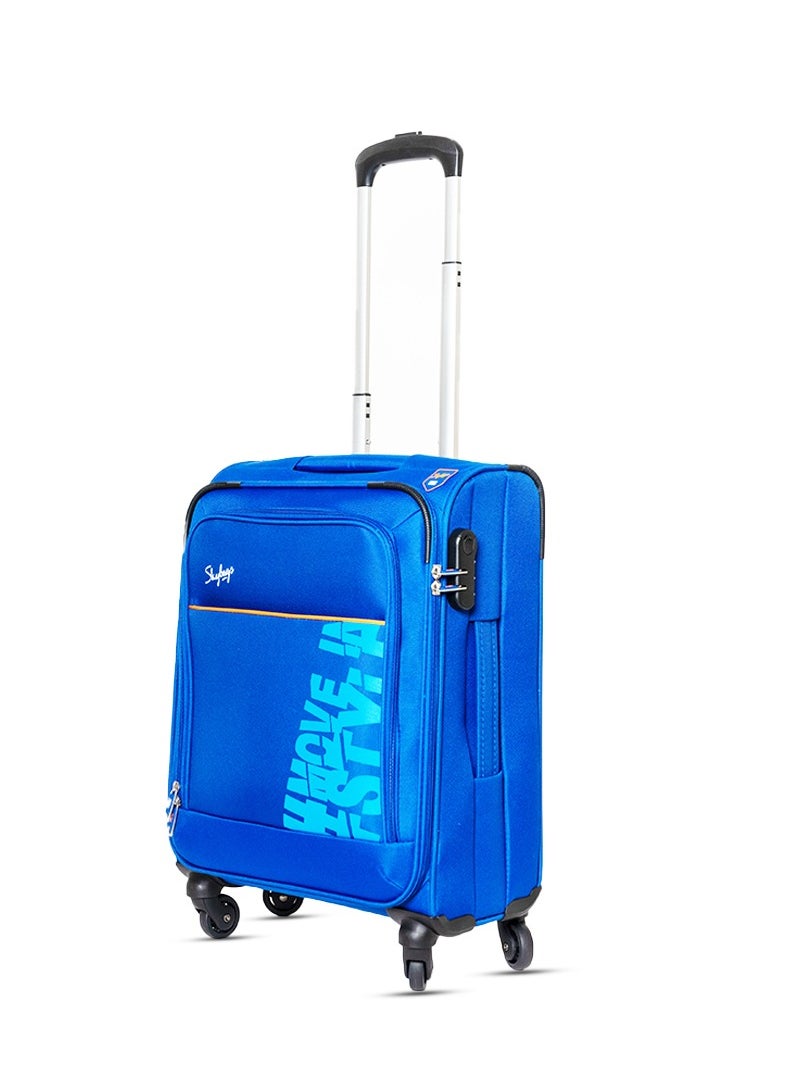 Skybags - Rhumba Carry-On Luggage| 4W Str (E)| Polyester Soft Sided 360° 4 Wheels Spinner Trolleys| Cabin-20 Inch- Blue - Image 1