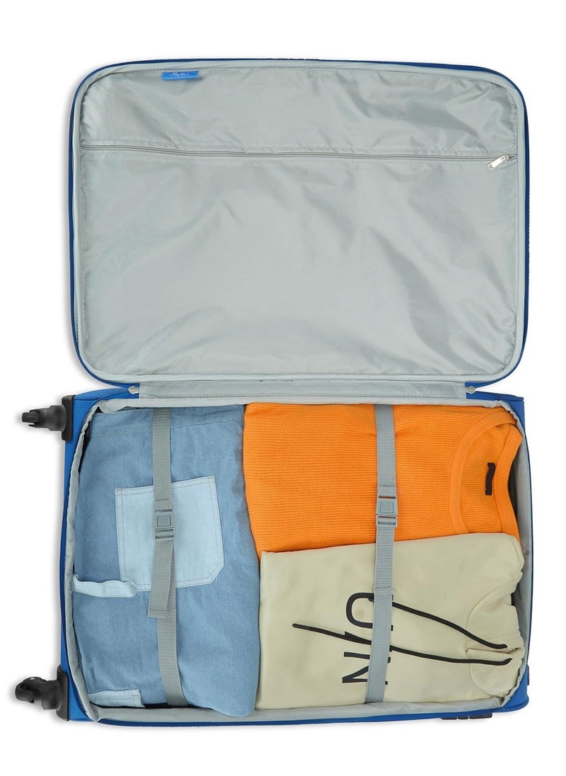 Skybags - Rhumba Carry-On Luggage| 4W Str (E)| Polyester Soft Sided 360° 4 Wheels Spinner Trolleys| Cabin-20 Inch- Blue - Image 1