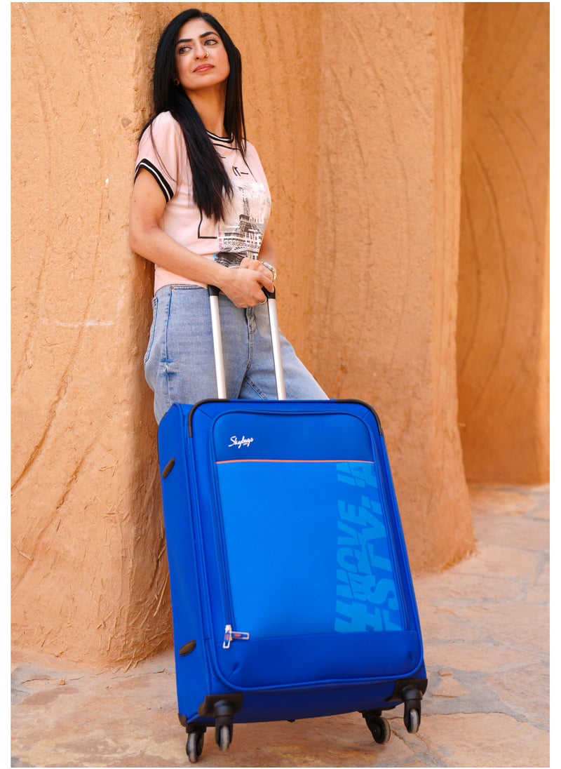 Skybags - Rhumba Carry-On Luggage| 4W Str (E)| Polyester Soft Sided 360° 4 Wheels Spinner Trolleys| Cabin-20 Inch- Blue - Image 1