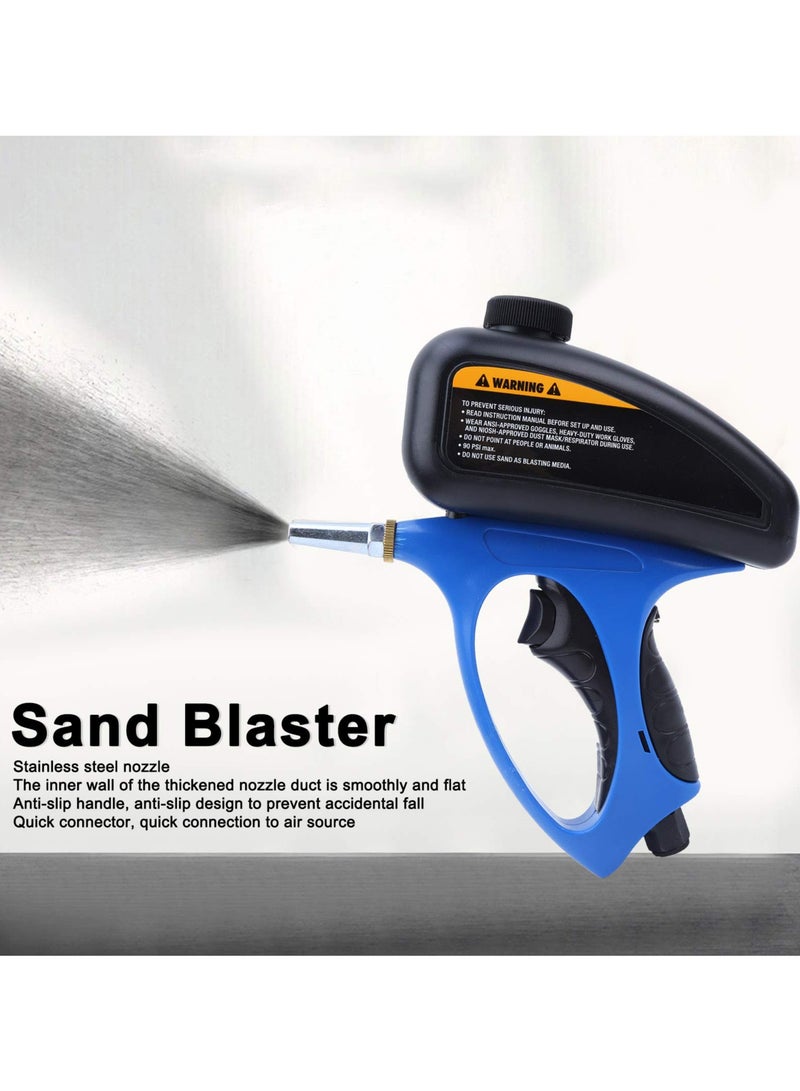 SYOSI Sand Blaster, Professional Rust Removing Blaster, Hand Held Gravity Feed Media Blasting Gun, Portable Pneumatic Sand Blaster for Remove Rust, Manual Blasting Tool for Metal, Wood - Image 2