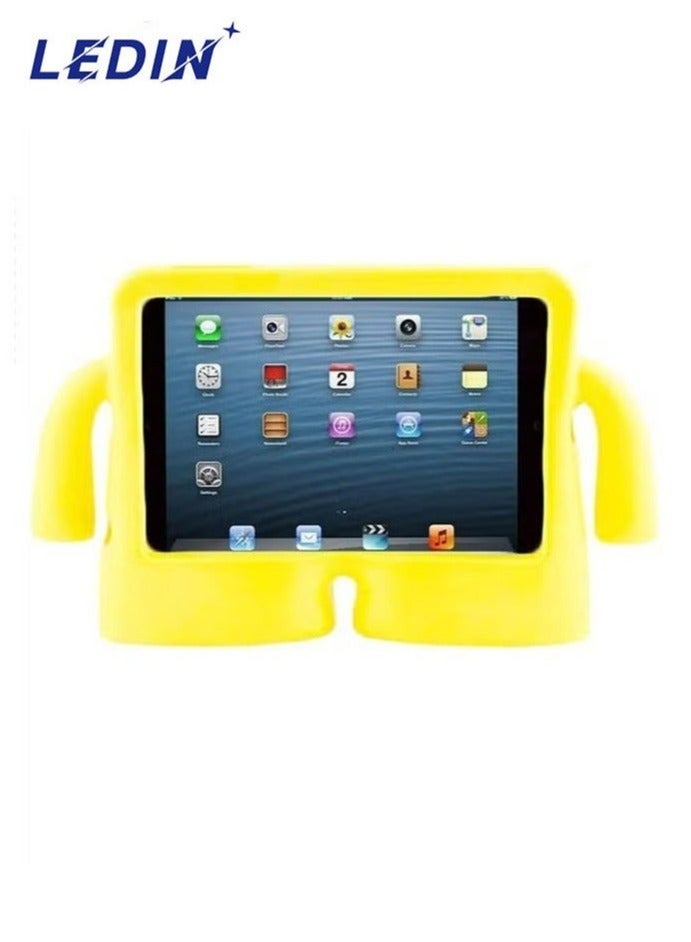 Kids Shock‑Proof EVA Case with Handle & Stand for iPad 10.2 9th Gen Bright Durable Cover(Yellow)