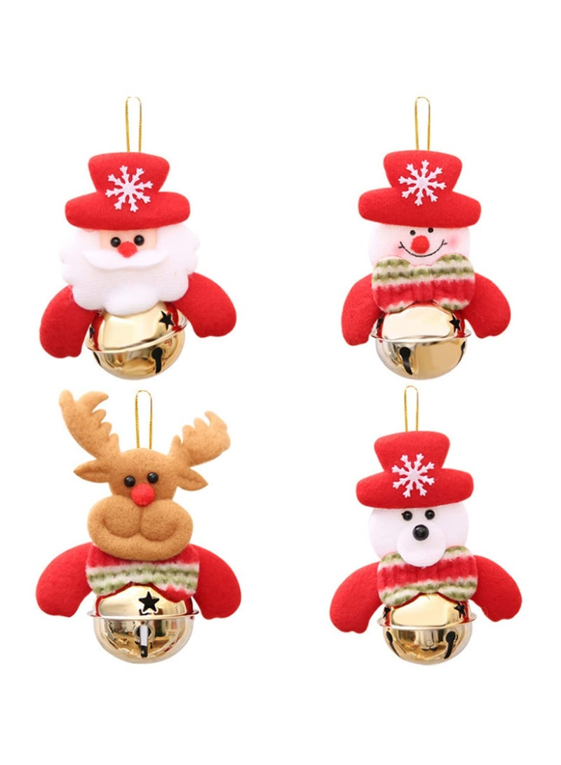 4pcs Christmas Bells Santa Claus Metal Small Jingle Bell Pendants For Home New Year Christmas Tree Hanging Decor Diy Xmas Gift - Image 1