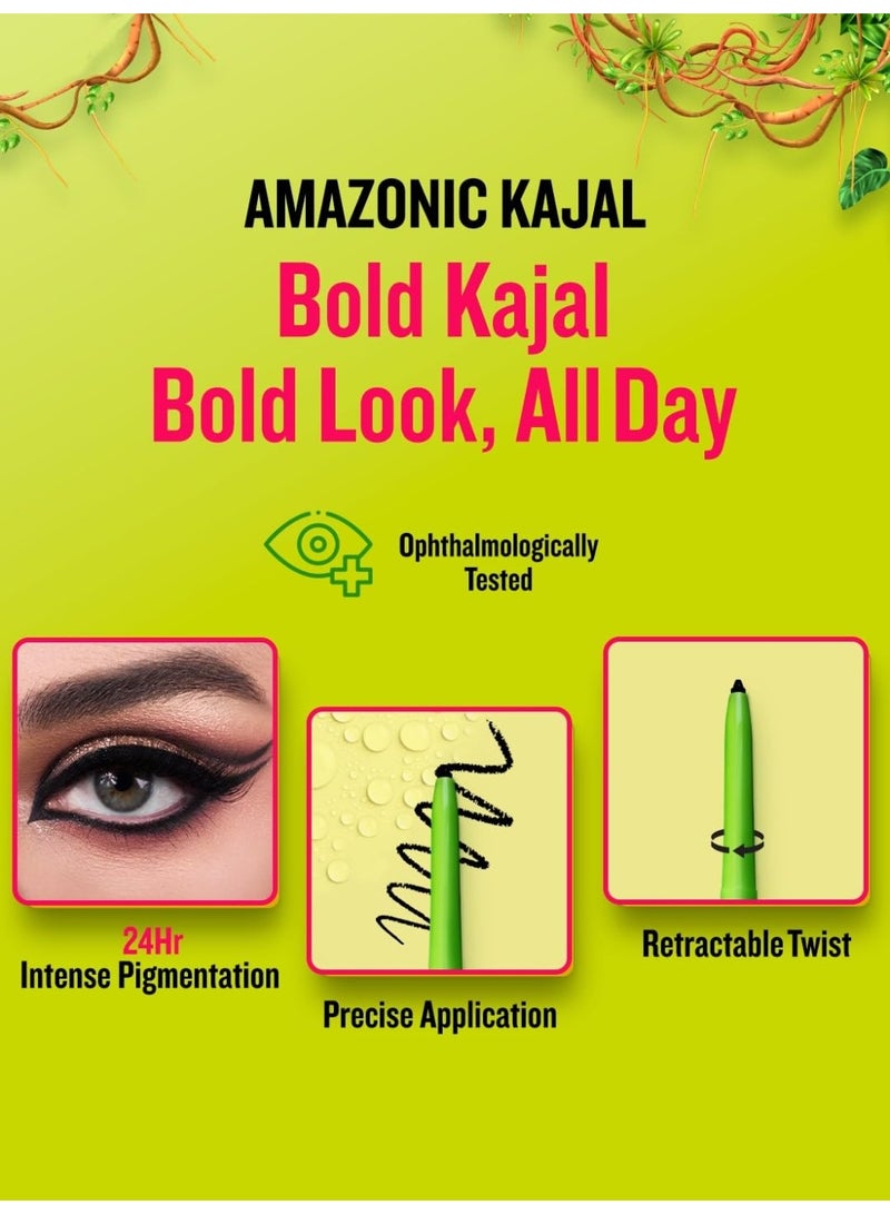 Daily Life Forever52 Amazonic Black Kajal | 24Hr Long Stay | One Stroke Smooth Glide | Waterproof, Smudgeproof & Fadeproof | Deep Matte Finish | Vegan, Cruelty Free & Dermatologically Tested (0.35g, 1pc) - Image 4